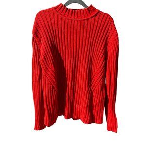 Vintage Y2K Liz Claiborne Red Knit Sweater, Size Medium